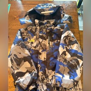 Kids Camo Winter Jacket - Blue and Black